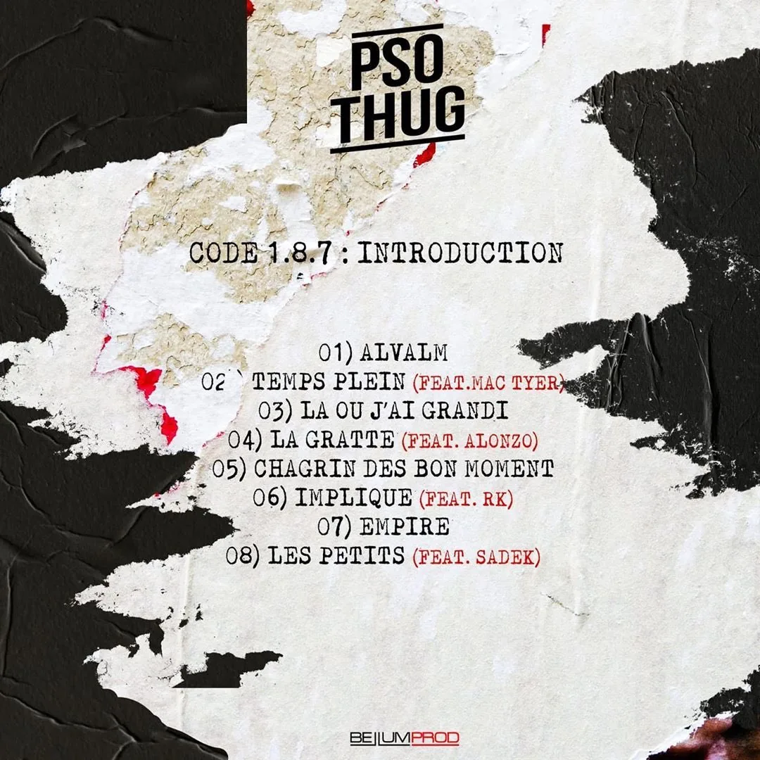 Tracklist de « Code 1.8.7 : Introduction » de PSO Thug