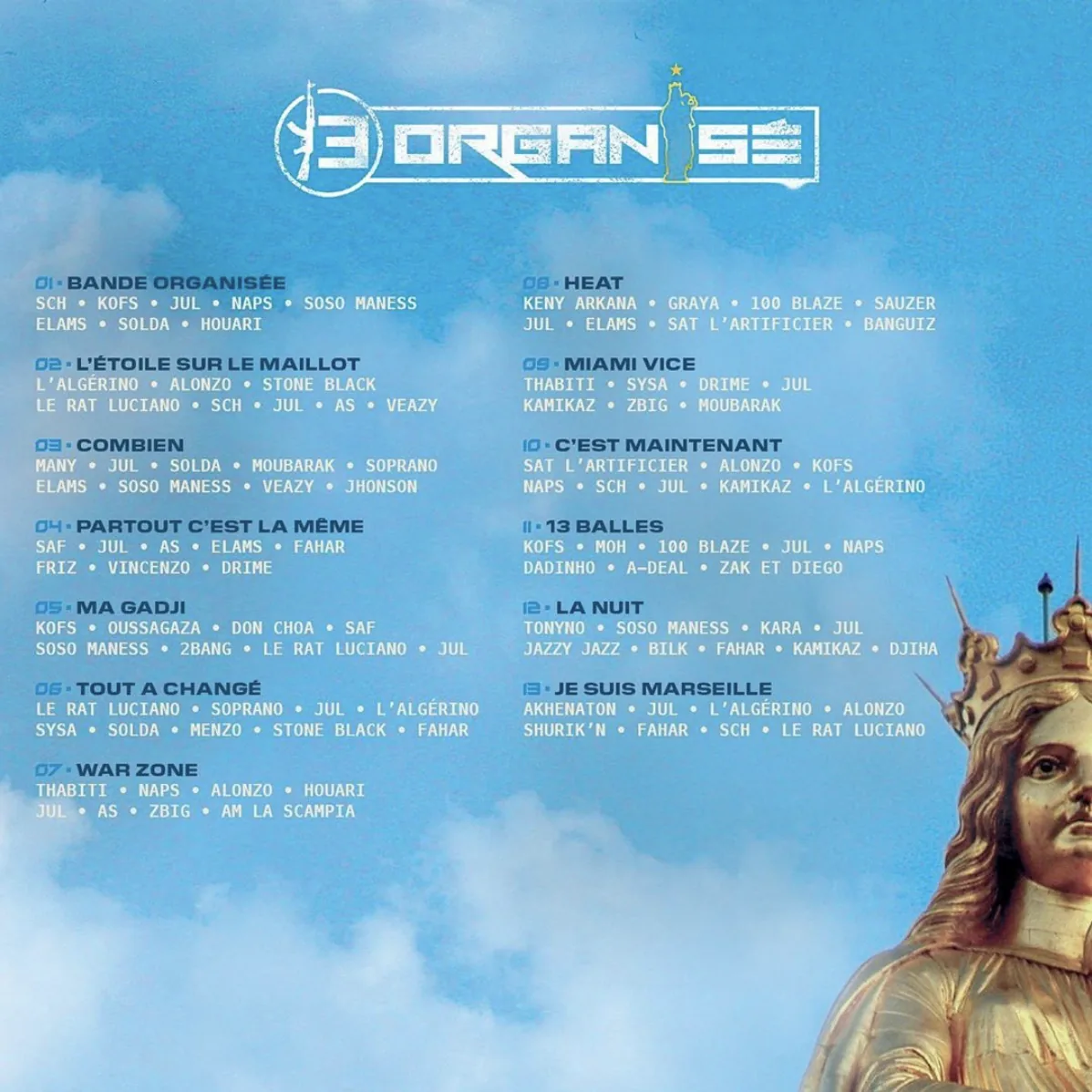 Tracklist de l’album « 13 Organisé »
